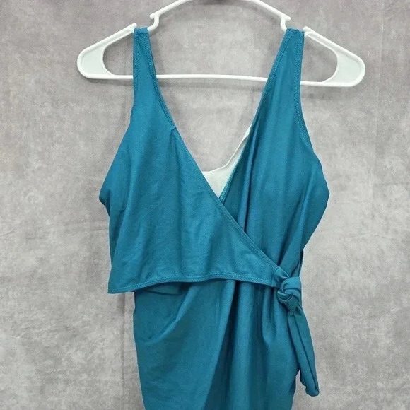 Green One Piece Swimsuits Swimwear Beach Wrap Style M Medium - Picture 3 of 6